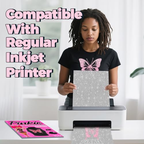Pinkie Silver Glitter Heat Transfer Paper for Inkjet Printer