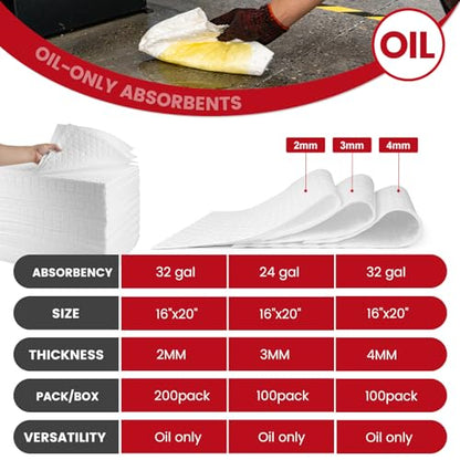 Oil Absorbent Pads Roll (100 Count)