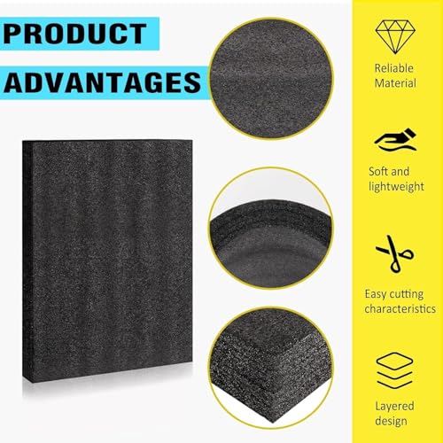 Black Customizable Polyethylene Foam Sheets (6 Count)