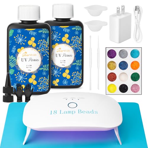 200g UV Resin Kit with Large Light 18 Beads for Jewelry Making (7.0548 Ounce)