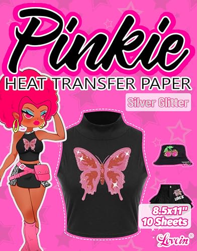 Pinkie Silver Glitter Heat Transfer Paper for Inkjet Printer
