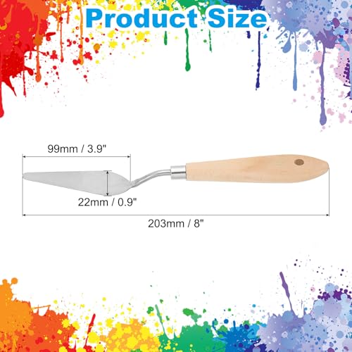 Art Spatula No.12 22mm Stainless Steel Flexible Palette Knife Painting Knife Painting Spatula Oil Painting Mixing Scraper with Wood Handle for Canvas Acrylic Painting