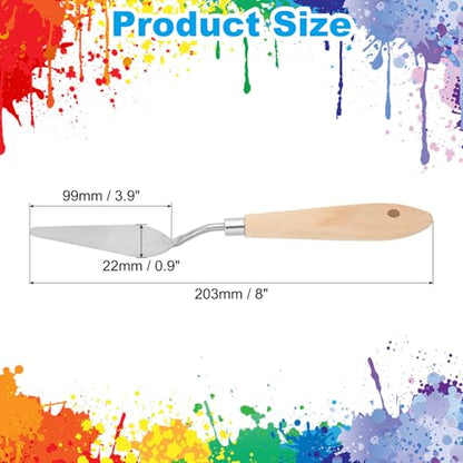 Art Spatula No.12 22mm Stainless Steel Flexible Palette Knife Painting Knife Painting Spatula Oil Painting Mixing Scraper with Wood Handle for Canvas Acrylic Painting
