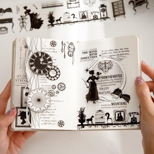 Vintage Silhouette PET Tape Set with Clip (6 Count)
