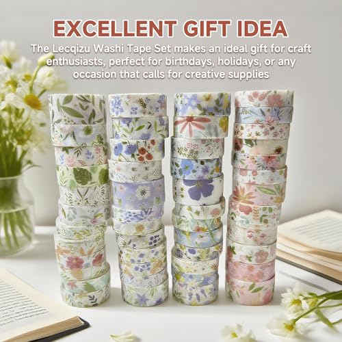 Floral Gilding Decorative Washi Tape Set (48 Count)