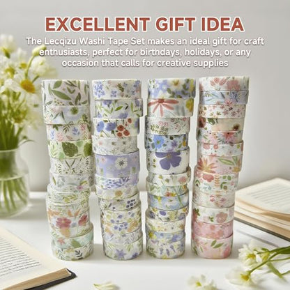 Floral Gilding Decorative Washi Tape Set (48 Count)