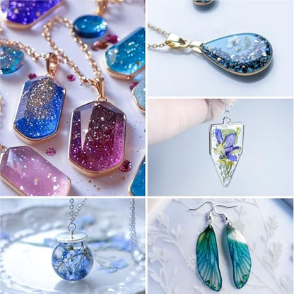 200g UV Resin Kit with Large Light 32 Beads for Jewelry Making