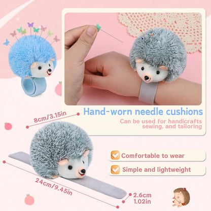 2 Hedgehog Wrist Pin Cushion for Sewing Wrist Pin Cushion (105 Count)