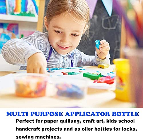 6 Pcs 4 Ounce Needle Bottle Plastic Dropper Bottles Multicolor lid