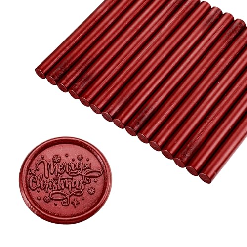 15Pcs Blood Red Glue Gun Sealing Wax Sticks for Wax Seal Stamp (15 Count)