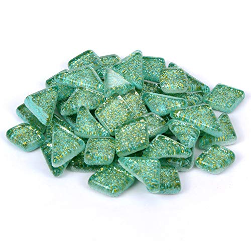 Mermaid Green Glitter Mosaic Tile Pieces