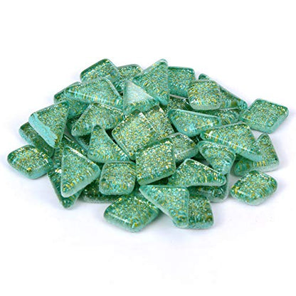 Mermaid Green Glitter Mosaic Tile Pieces