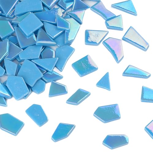 Iridescent Glass Mosaic Tiles for Crafts Bulk (7.05 Ounce)