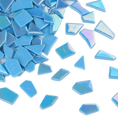 Iridescent Glass Mosaic Tiles for Crafts Bulk (7.05 Ounce)