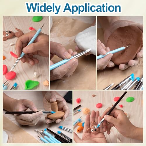 10 Pcs Clay Sculpting Tools Kit with Silicone Tips