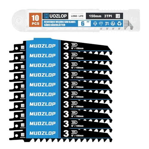 10Pack 6inch 3TPI High Reciprocating Saw Blades