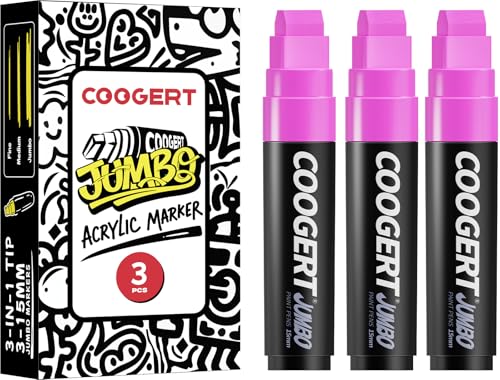 3Pcs Pink Acrylic Paint Markers
