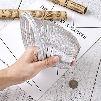 32.8 Feet 5mm Aluminum Flat Artistic Wire Silver Bendable Metal Craft Wire for Beading for Bezel Sculpting Armature Jewelry Making Gem Metal Wrap (32.8 Foot)