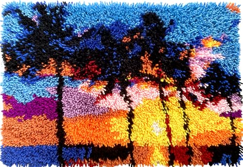 Tropical Sunset Latch Hook Rug Kit for Adults