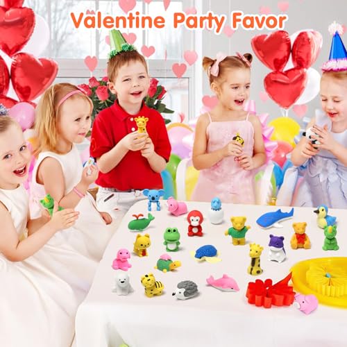 150 Pcs 3D Animal Erasers Desk Pets (150 Count)