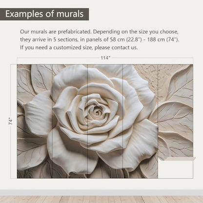 3D Rose Flower Wallpaper Large Floral wall murals for Bedroom 114"x74"
