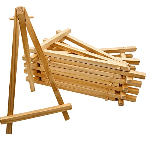 10 Pcs 7.5 Inch Mini Wood Display Easel (10 Count)