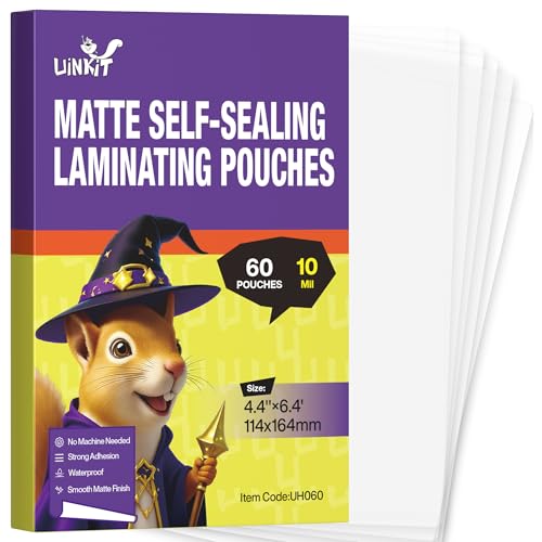 60Pack 4x6 Matte Self Seal Laminating Pouches