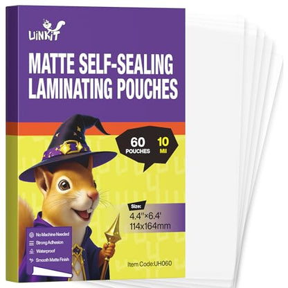 100Pack 4x6 Matte Self Seal Laminating Pouches
