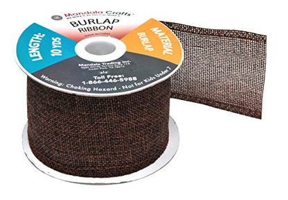 2 1 2 Inch Wide Brown Burlap Ribbon (60 Foot)