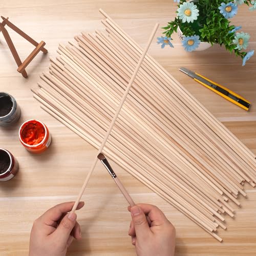 Wooden Dowels Wooden Sticks for Crafts 1 (50 Count)