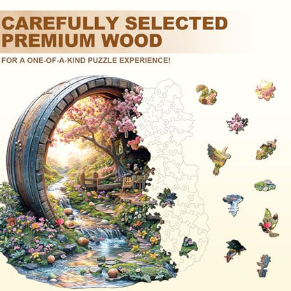 Wooden Puzzle Adults Spring Flower Jigsaw Puzzle 11.4*11.2in