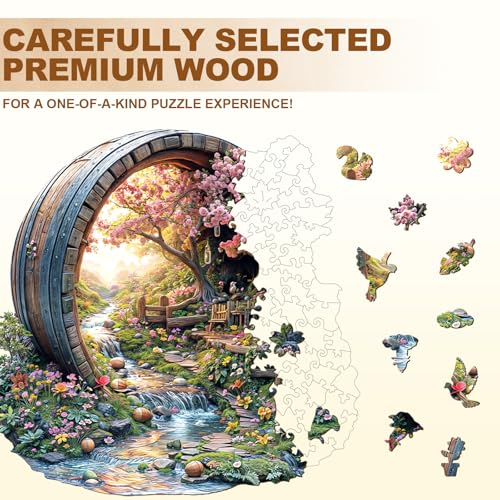 Wooden Puzzle Adults Spring Flower Jigsaw Puzzle 13.4*13.1in