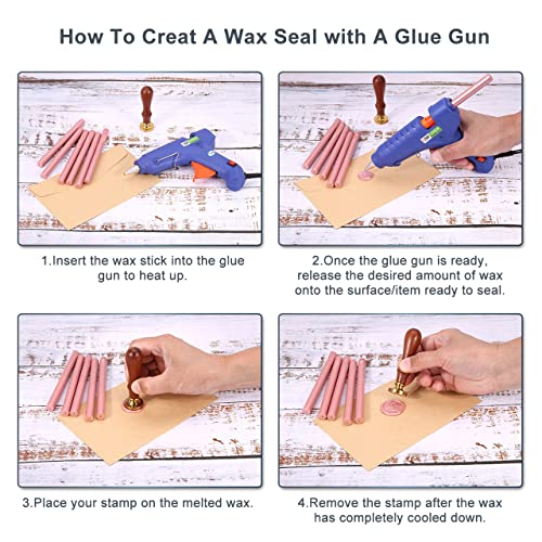 15Pcs Rose Gold Glue Gun Sealing Wax Sticks for Wax Seal Stamp (15 Count)