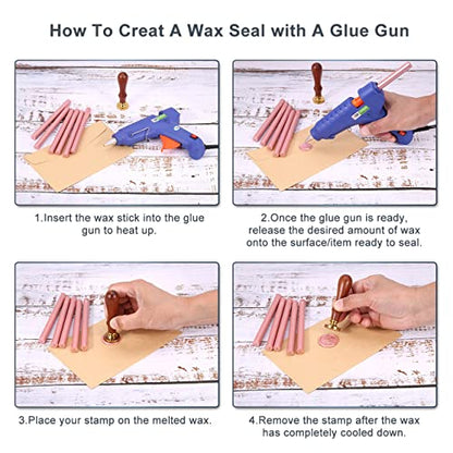 15Pcs Rose Gold Glue Gun Sealing Wax Sticks for Wax Seal Stamp (15 Count)