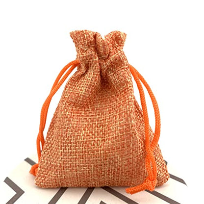 Pack of 25 Burlap Gift Bags with Drawstring Linen Jewelry Pouches Wedding Hessian Jute Bags for Birthday Jewelry and Treat Pouches Party Wedding Favors Gift