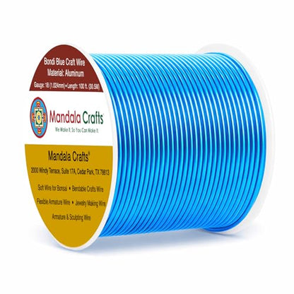 18 Gauge Bondi Blue Anodized Aluminum Craft Wire