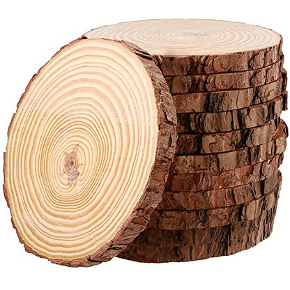 12 PCS 5.5 5.9 Inches Natural Unfinished Wood Slices (12 Count)