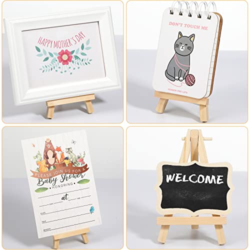 40 Pack 5 Inch Mini Wood Easel Stand Mini Wood Display Easel Wooden Tripod Holder Stand for Painting Portable Canvas Photo Picture Sign Displaying Small Business Cards Artist Phone Wedding (40 Count)