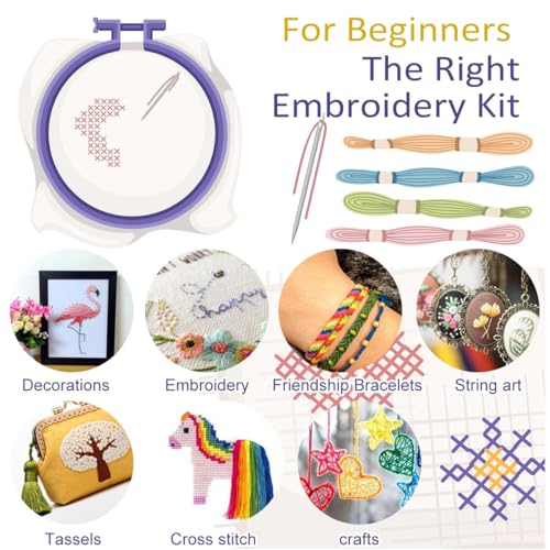 Friendship Bracelet String 500 Skeins Rainbow Color Embroidery Floss Cross Stitch Embroidery Thread Cotton Floss Bracelet Yarn (13125 Foot)