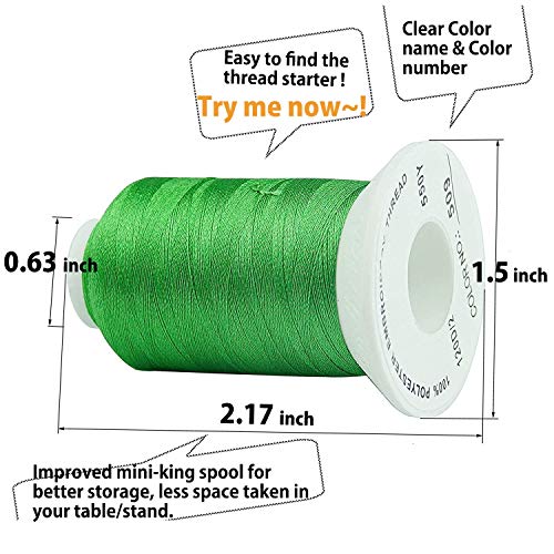 63 Colors Polyester Embroidery Machine Thread Kit (103950 Foot)