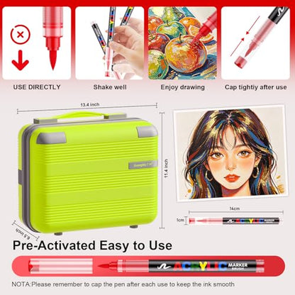 Acrylic Paint Markers for Coloring 408 Colors with 30% More Ink (408 Count)