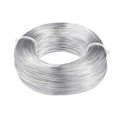 656 Feet 18 Gauge Aluminum Wire Silver 1mm Bendable Metal Craft Wire for Beading Jewelry Craft Making