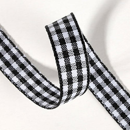 Buffalo Check Ribbon Black and White Gingham Ribbon 25 Yards for Crafts 3 (75 Foot)