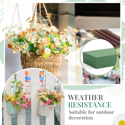 8 Pcs Green Reusable Floral Foam Blocks Water Weather Resistant Dry Floral Foam for Artificial Flower Arrangements Outdoor Hanging Florist Plant Bases for DIY Wedding