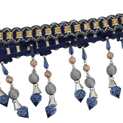 3yards Beading Fringe Trimming Long Beads Tassel Curtain Trim Ribbon Trim for Cover Edge Decorative