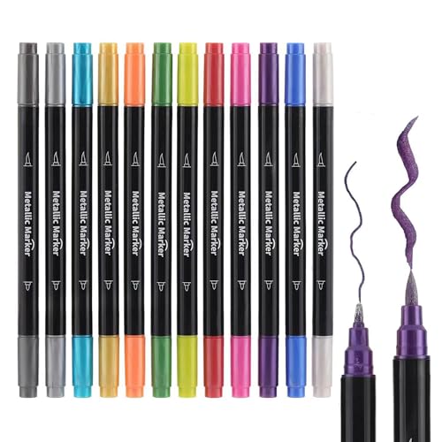 12 Colors Metallic Marker Pens (12 Count)