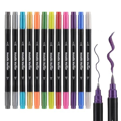 12 Colors Metallic Marker Pens (12 Count)