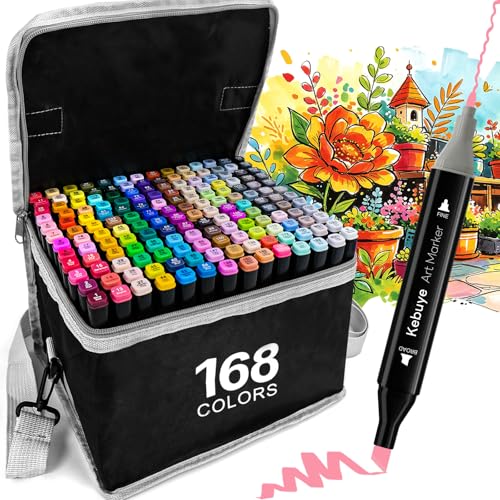 168 Colors Alcohol Markers Set (168 Count)