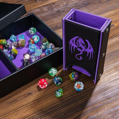 4-in-1 Dice Storage Box, Portable Dice Box for Role Playing Games (35.2 Ounce)
