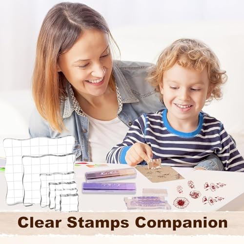 4 Sheets Clear Stamps with 2 Blocks (6 Count)